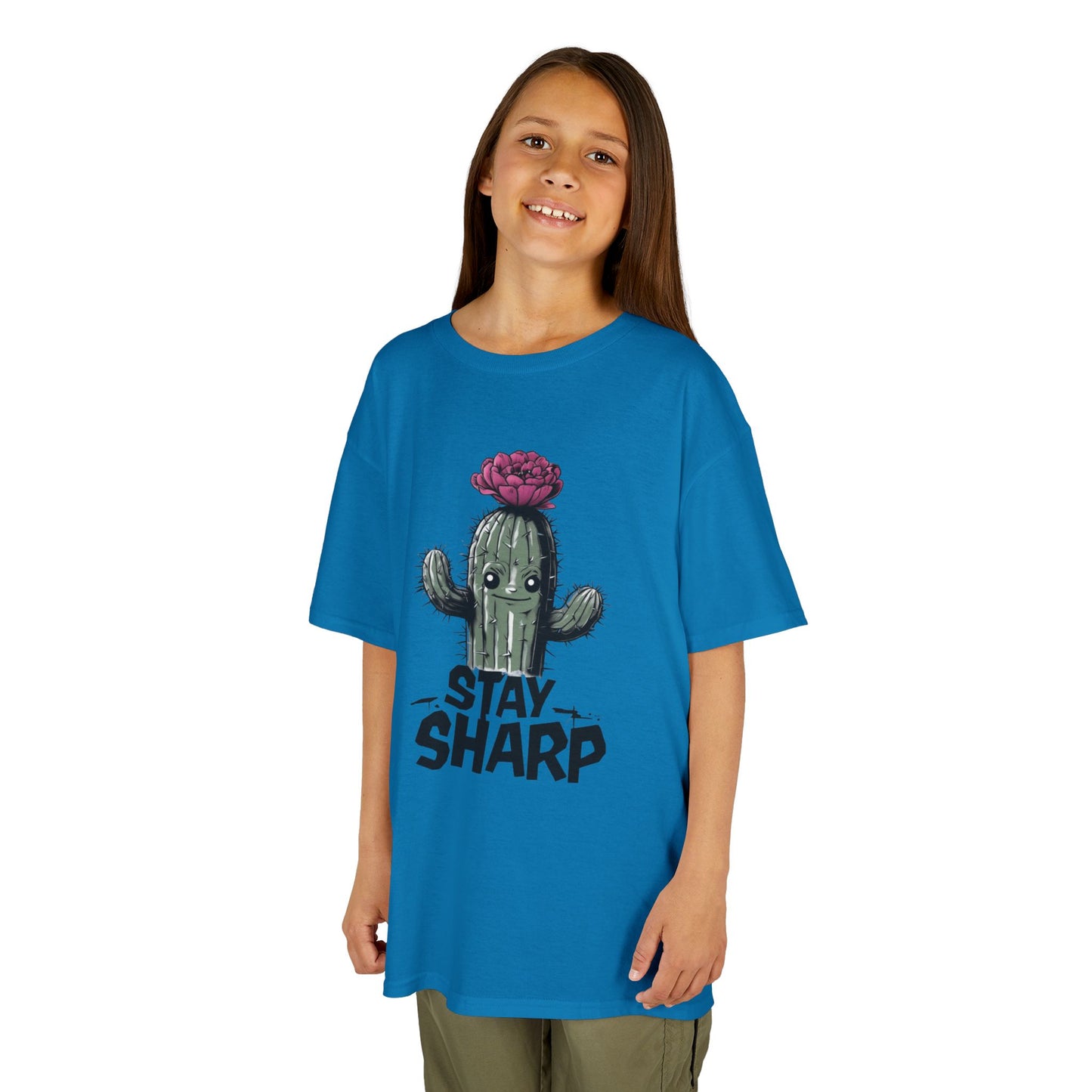 Kids Tee - Animated Cactus Stay Sharp Design