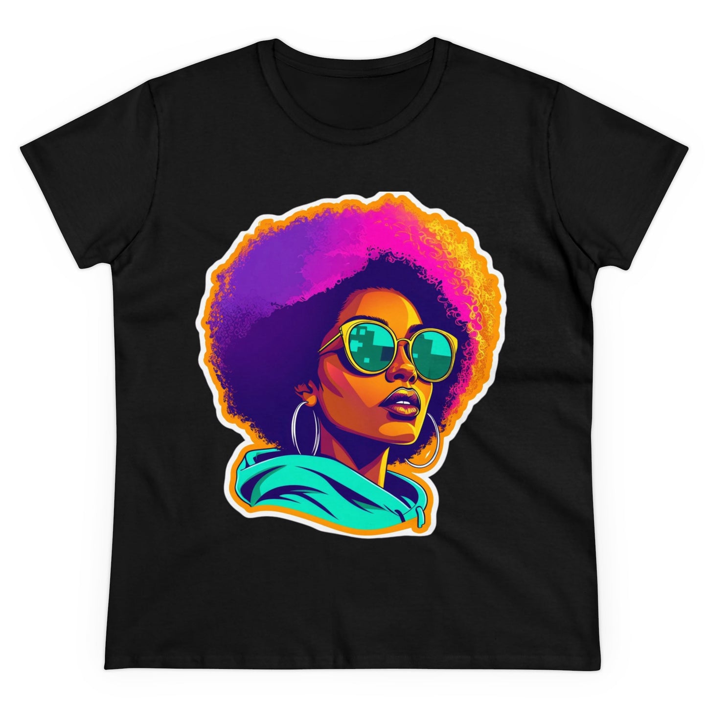 Vibrant Afro Queen Gradient T-Shirt