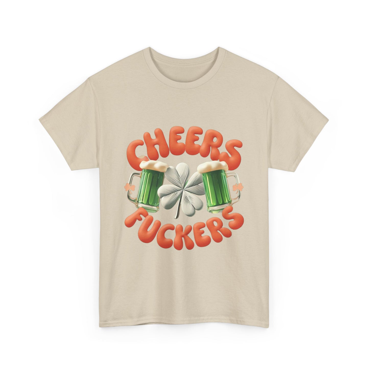 Graphic Tee - Beer Filled Glasses with Shamrock - Cheers F**kers