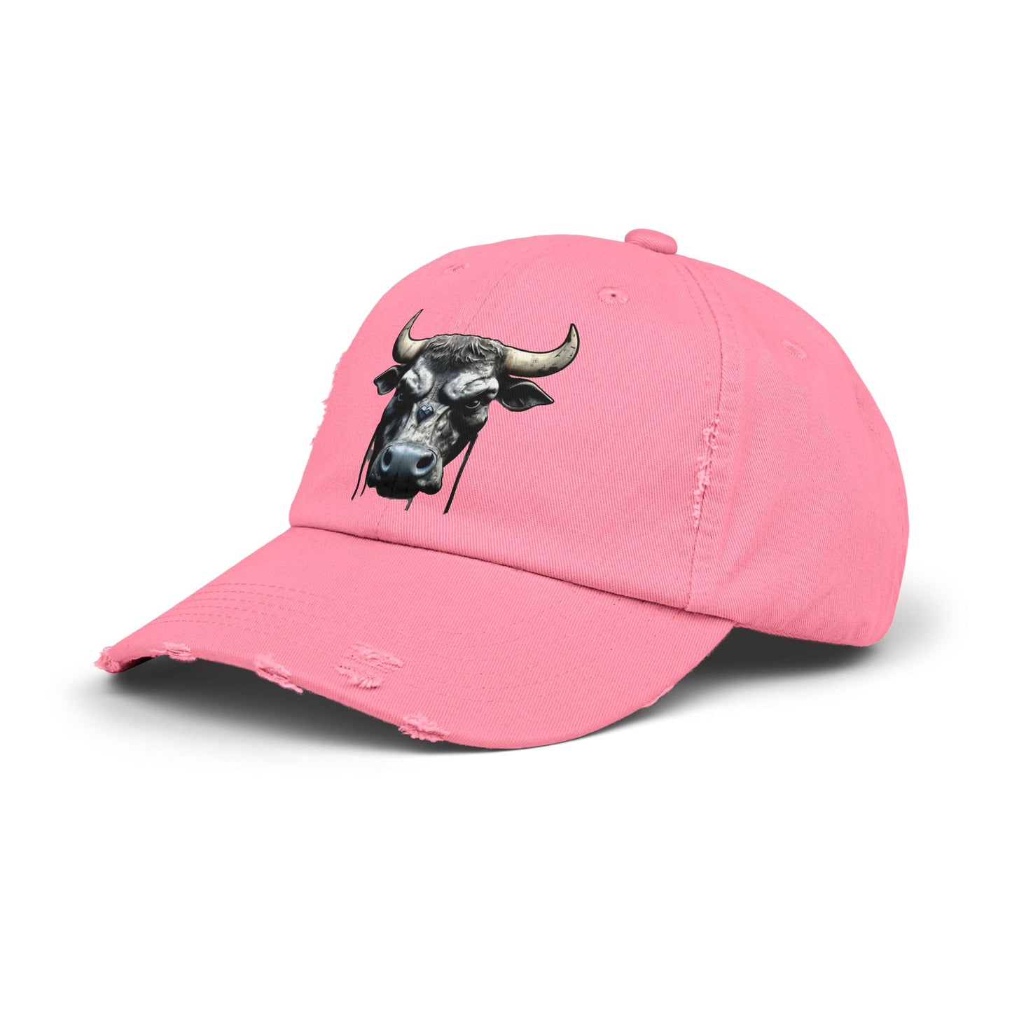 Futuristic Bull Face - Unisex Distressed Cap