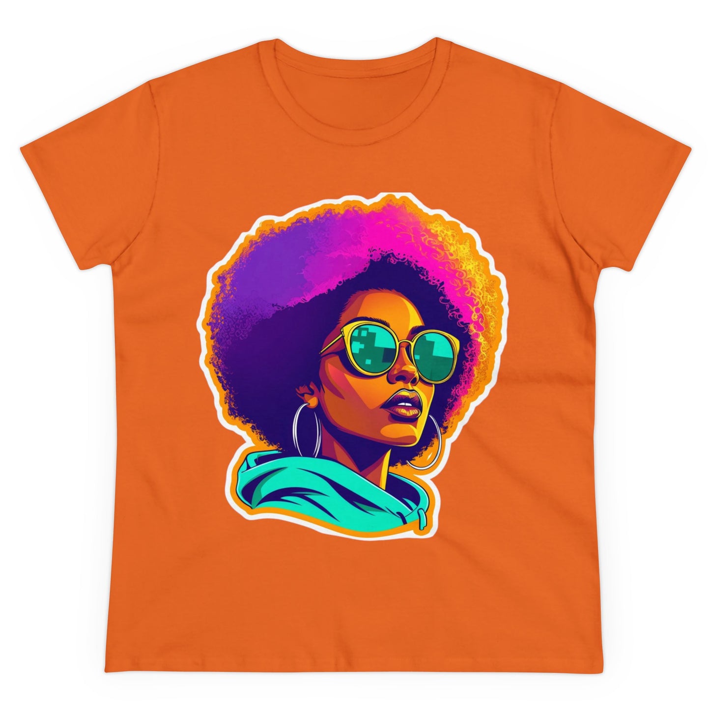 Vibrant Afro Queen Gradient T-Shirt