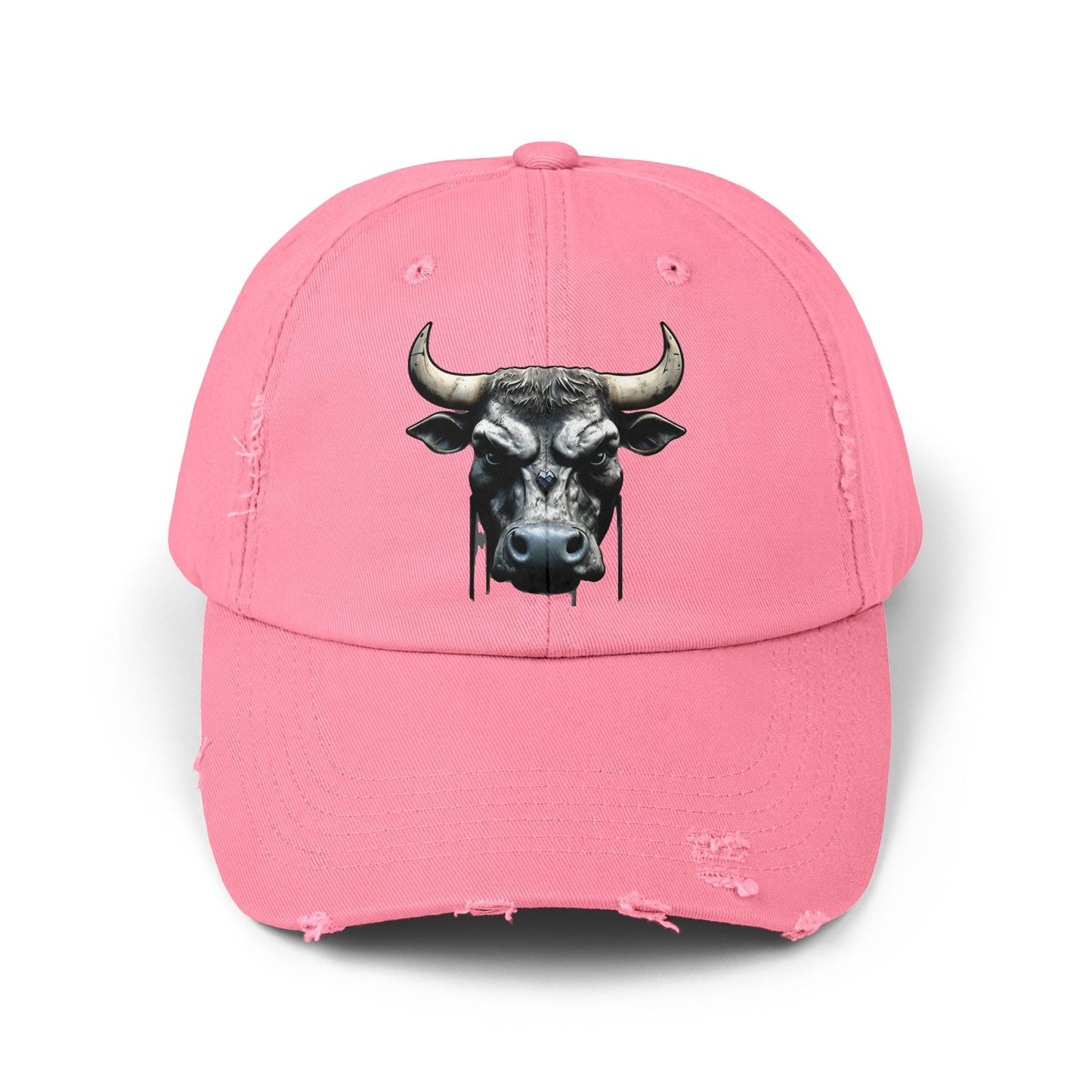 Futuristic Bull Face - Unisex Distressed Cap