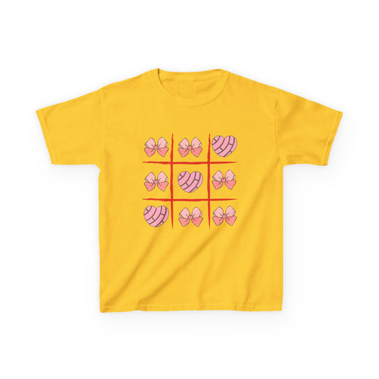 Adorable Tic-Tac-Toe Girls' T-Shirt – Hearts & Bows Design