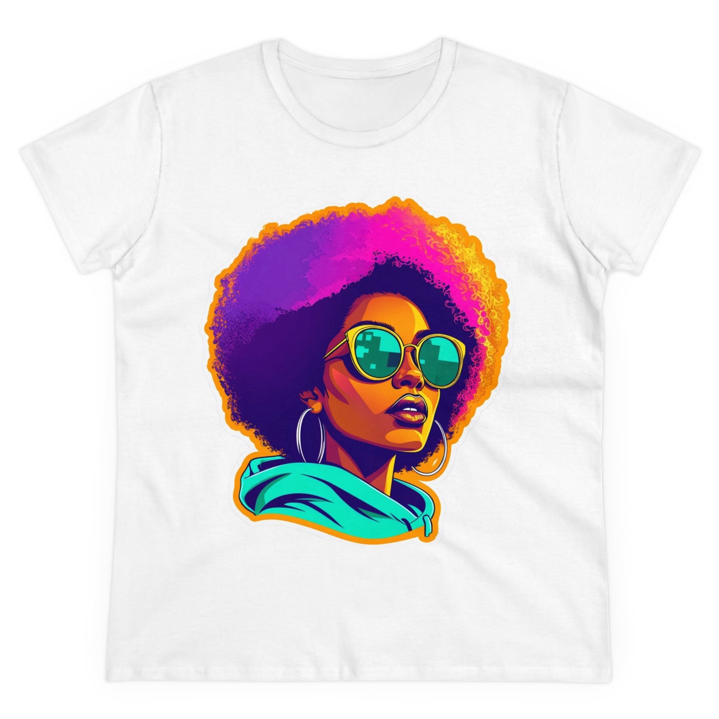 Vibrant Afro Queen Gradient T-Shirt