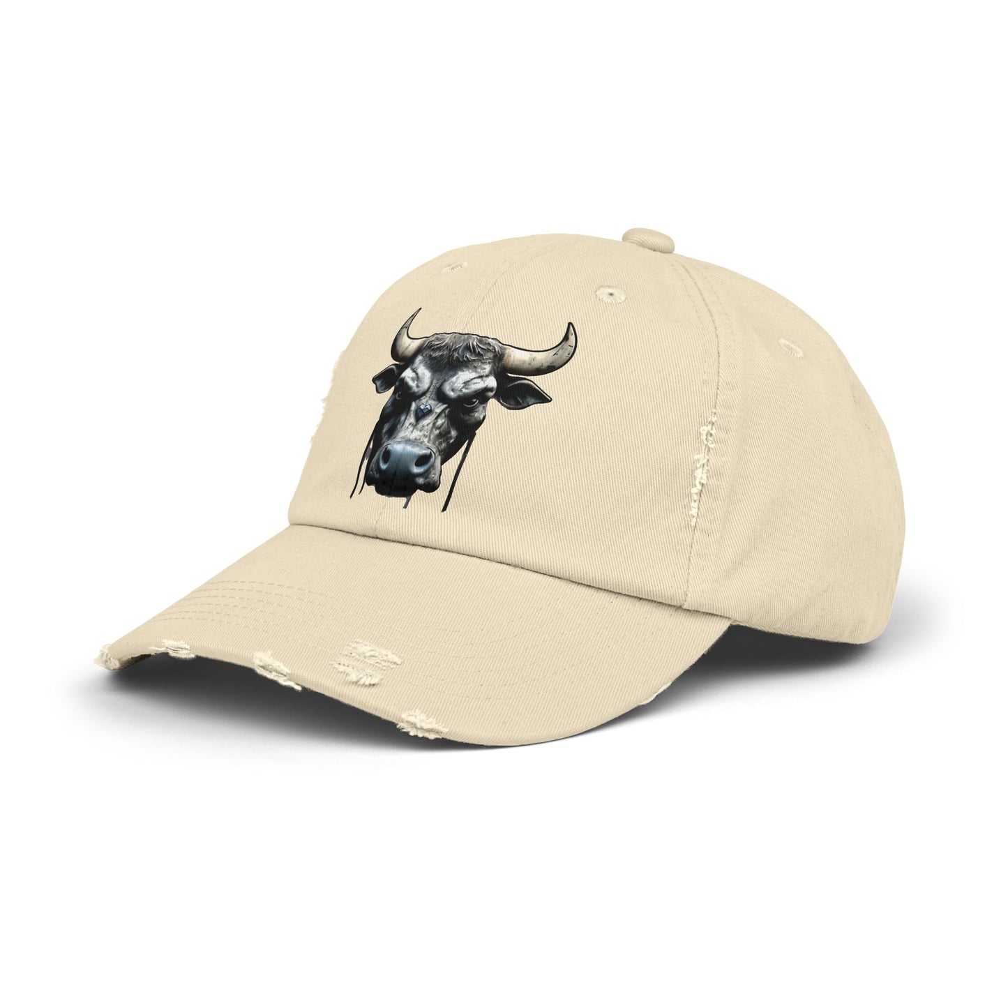 Futuristic Bull Face - Unisex Distressed Cap