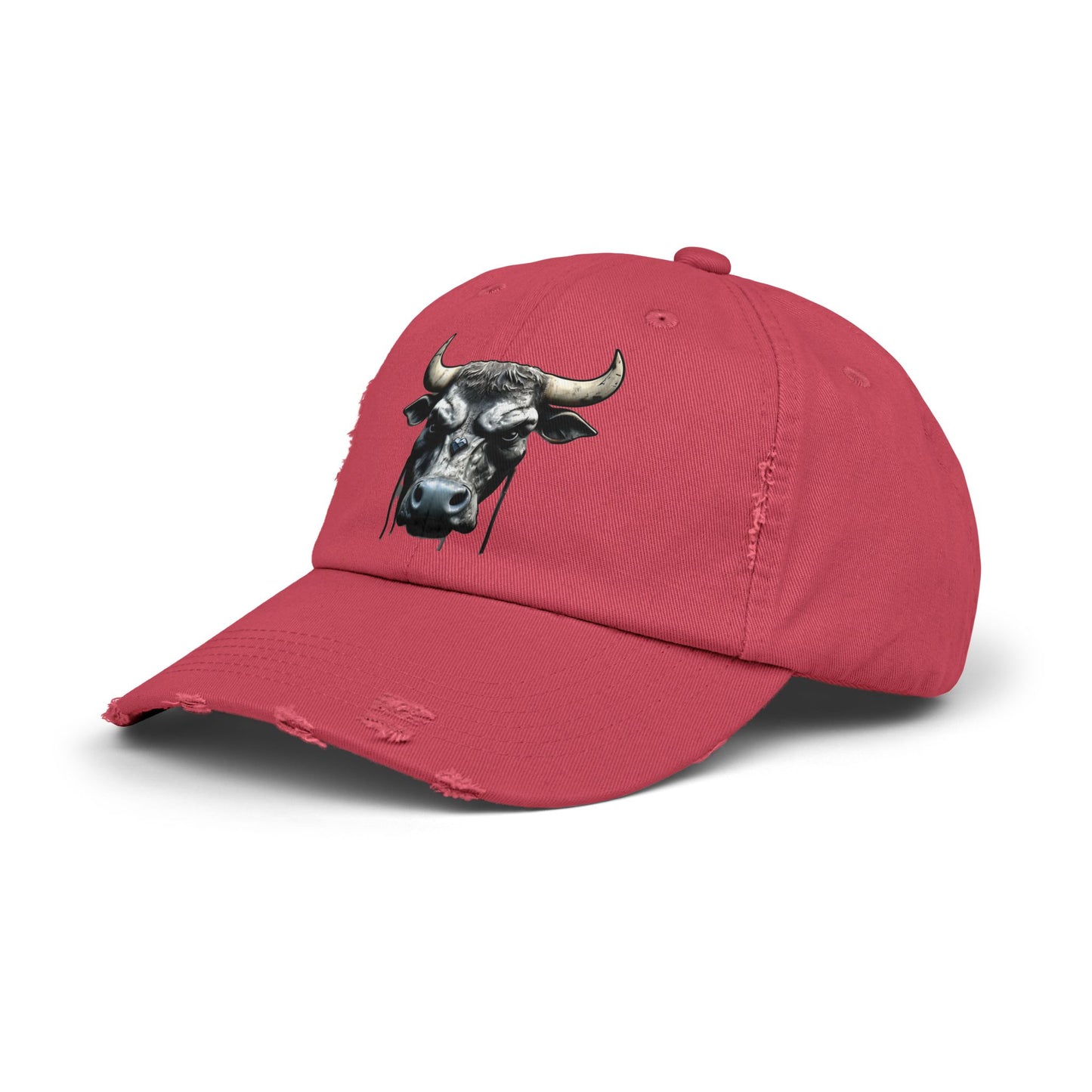 Futuristic Bull Face - Unisex Distressed Cap