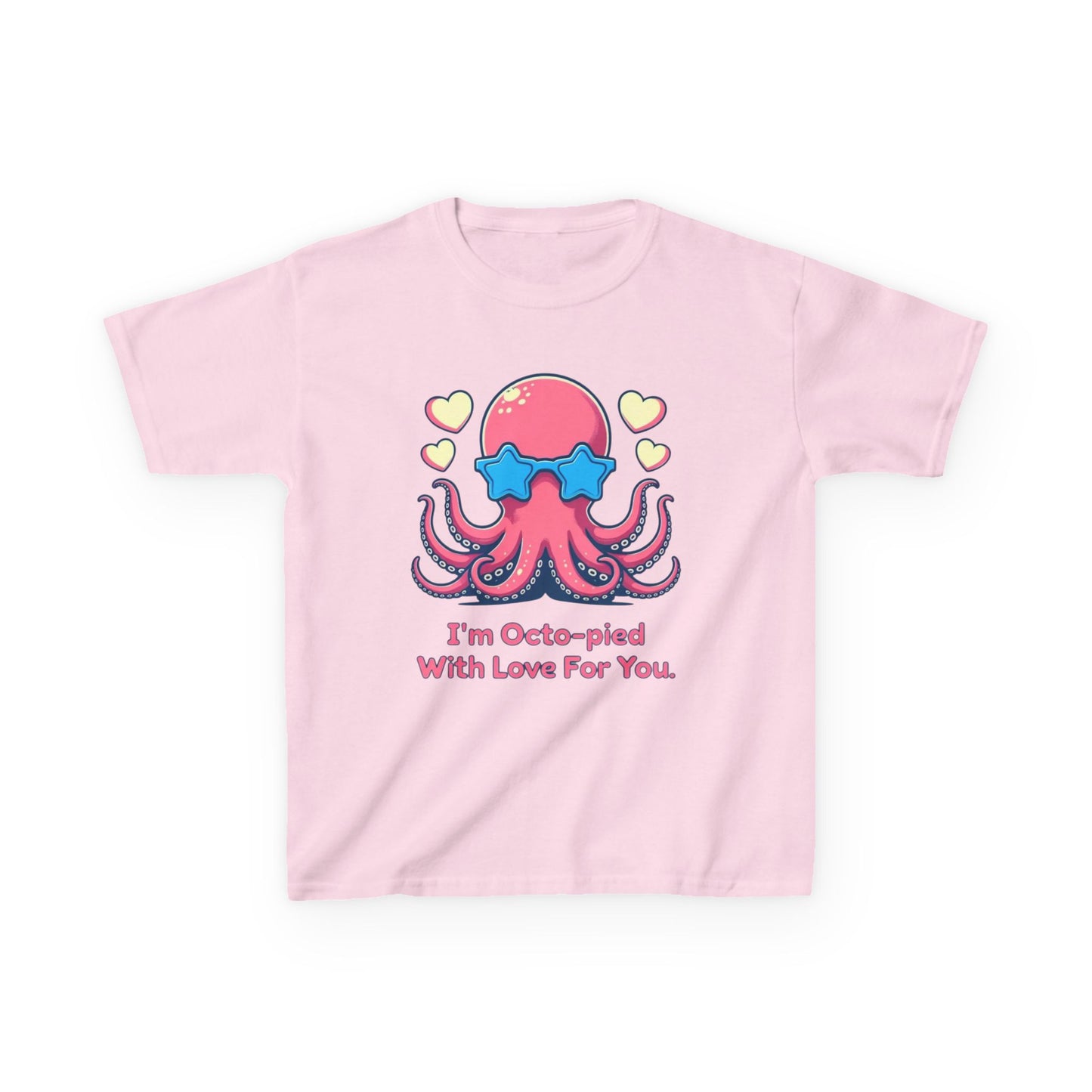 Kids Tee - Cartoon Octopus Juggling Hearts