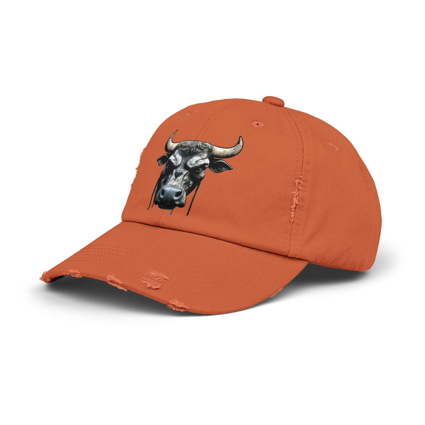 Futuristic Bull Face - Unisex Distressed Cap