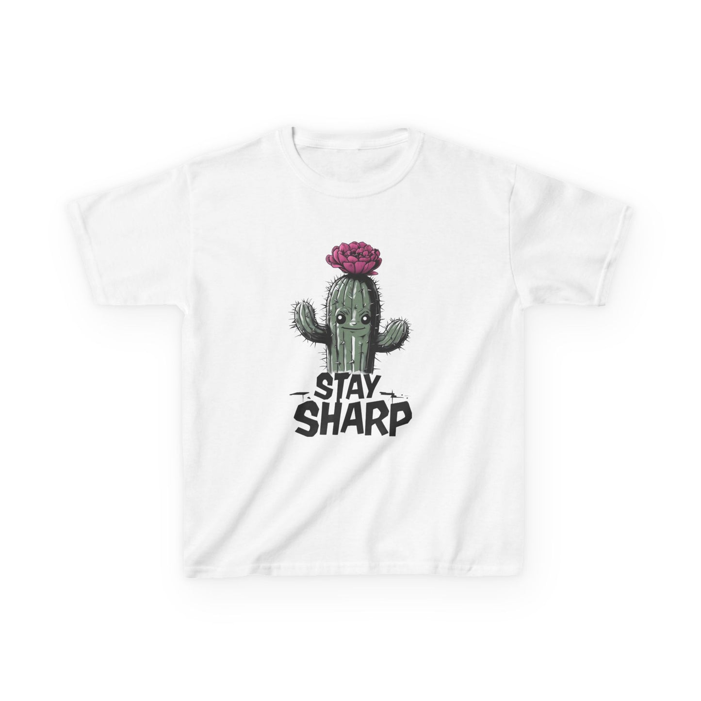 Kids Tee - Animated Cactus Stay Sharp Design