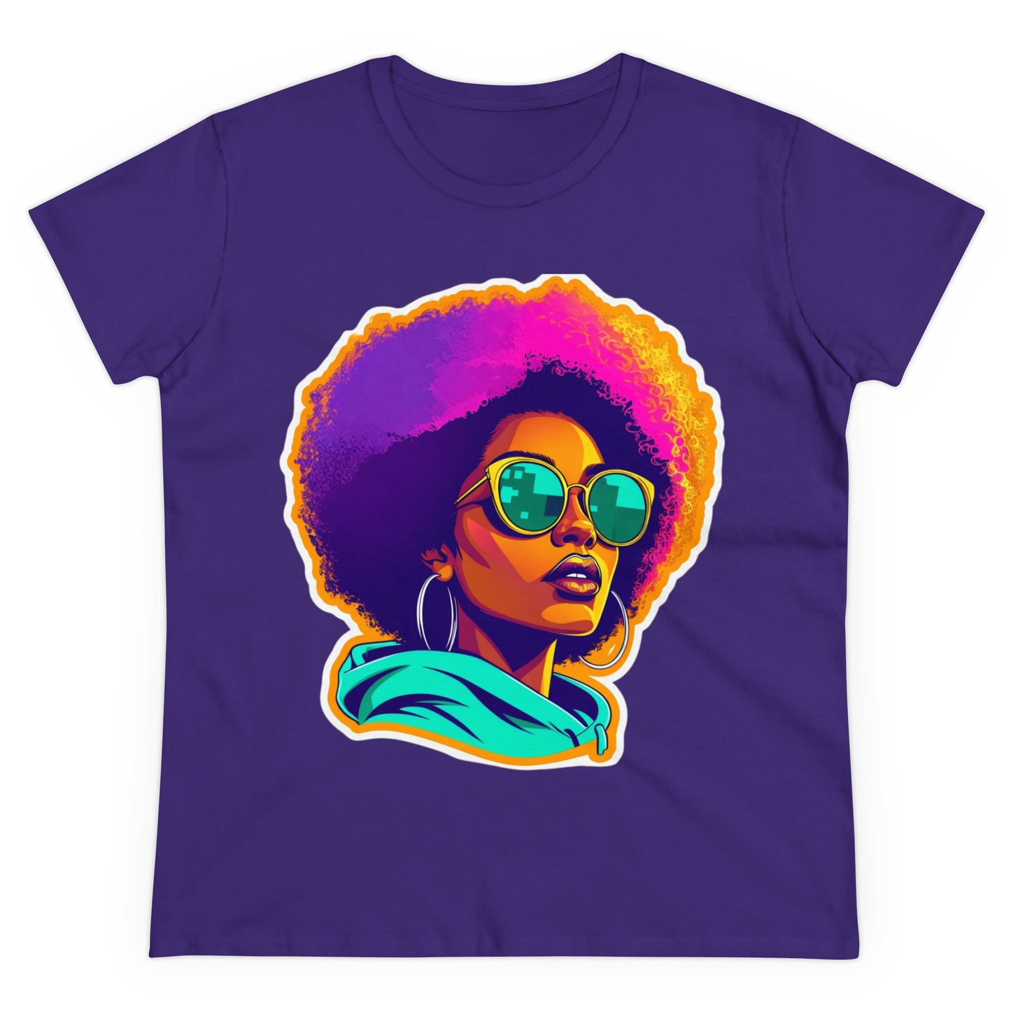 Vibrant Afro Queen Gradient T-Shirt