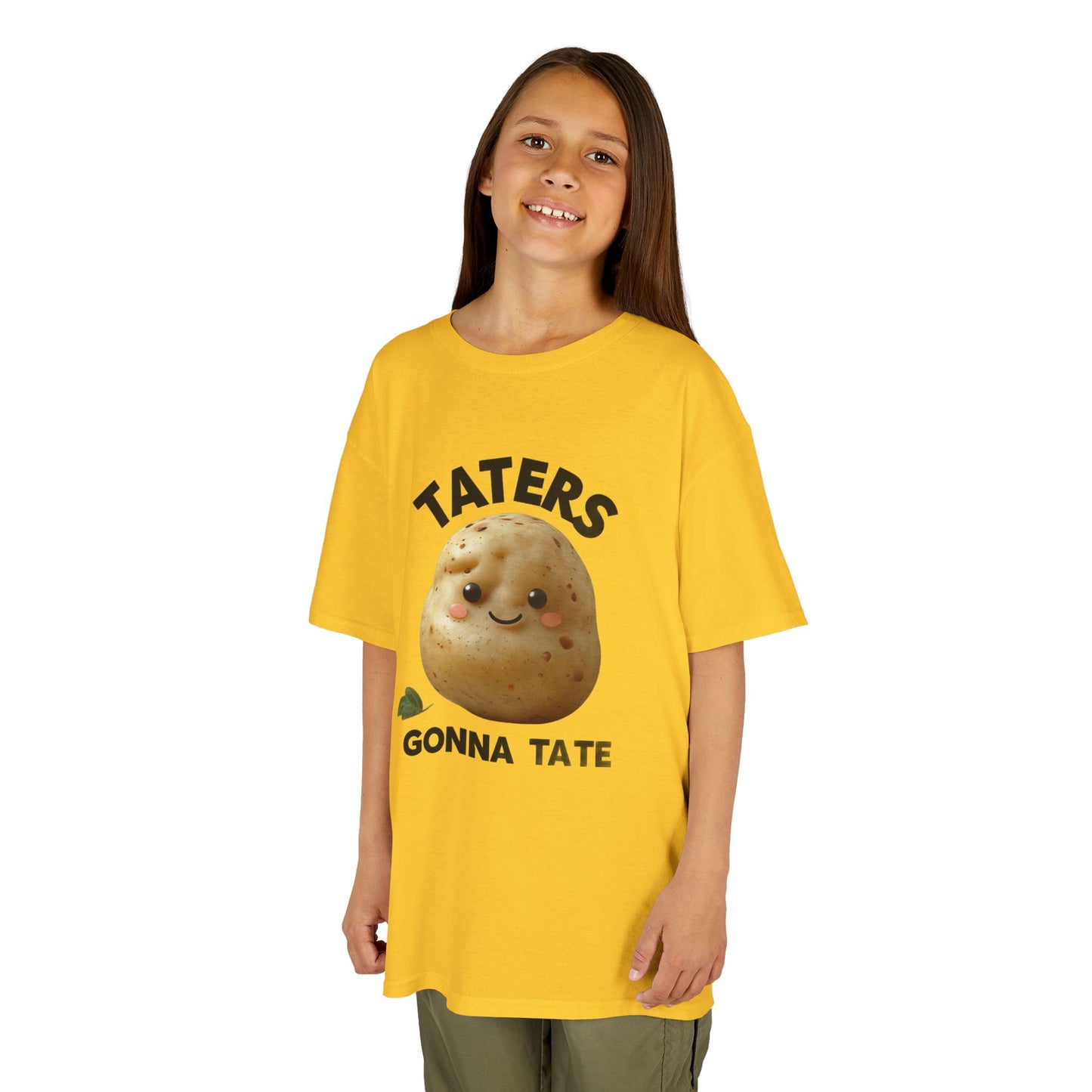 Kids T-Shirt - Smiling Potato 'Taters Gone Tate' Design