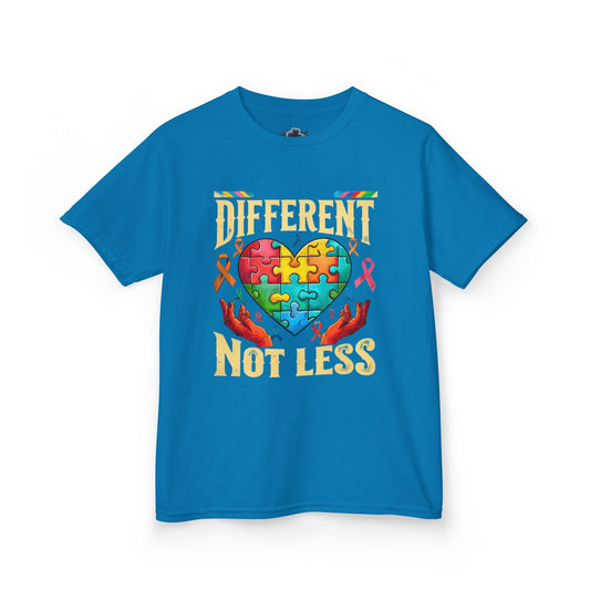 Autism Awareness -'Different Not Less' Puzzle Heart T-shirt