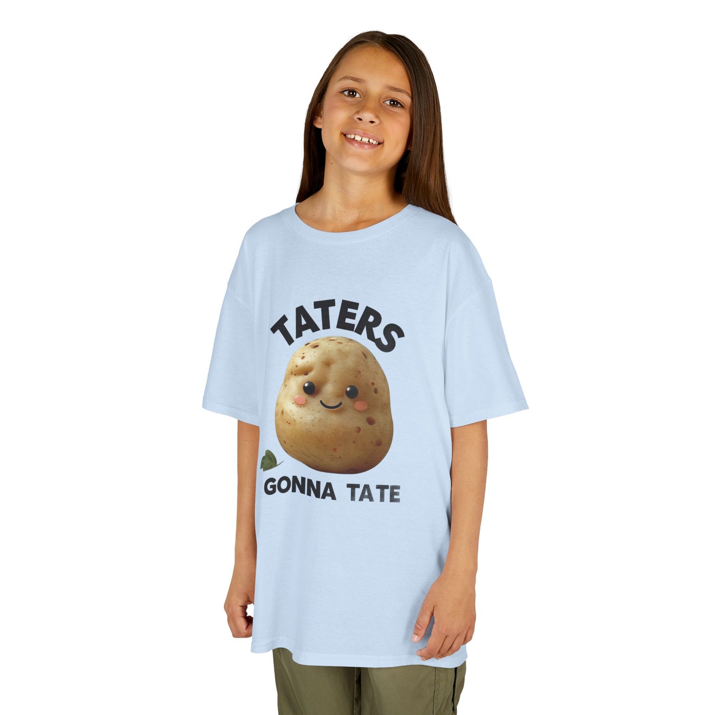 Kids T-Shirt - Smiling Potato 'Taters Gone Tate' Design