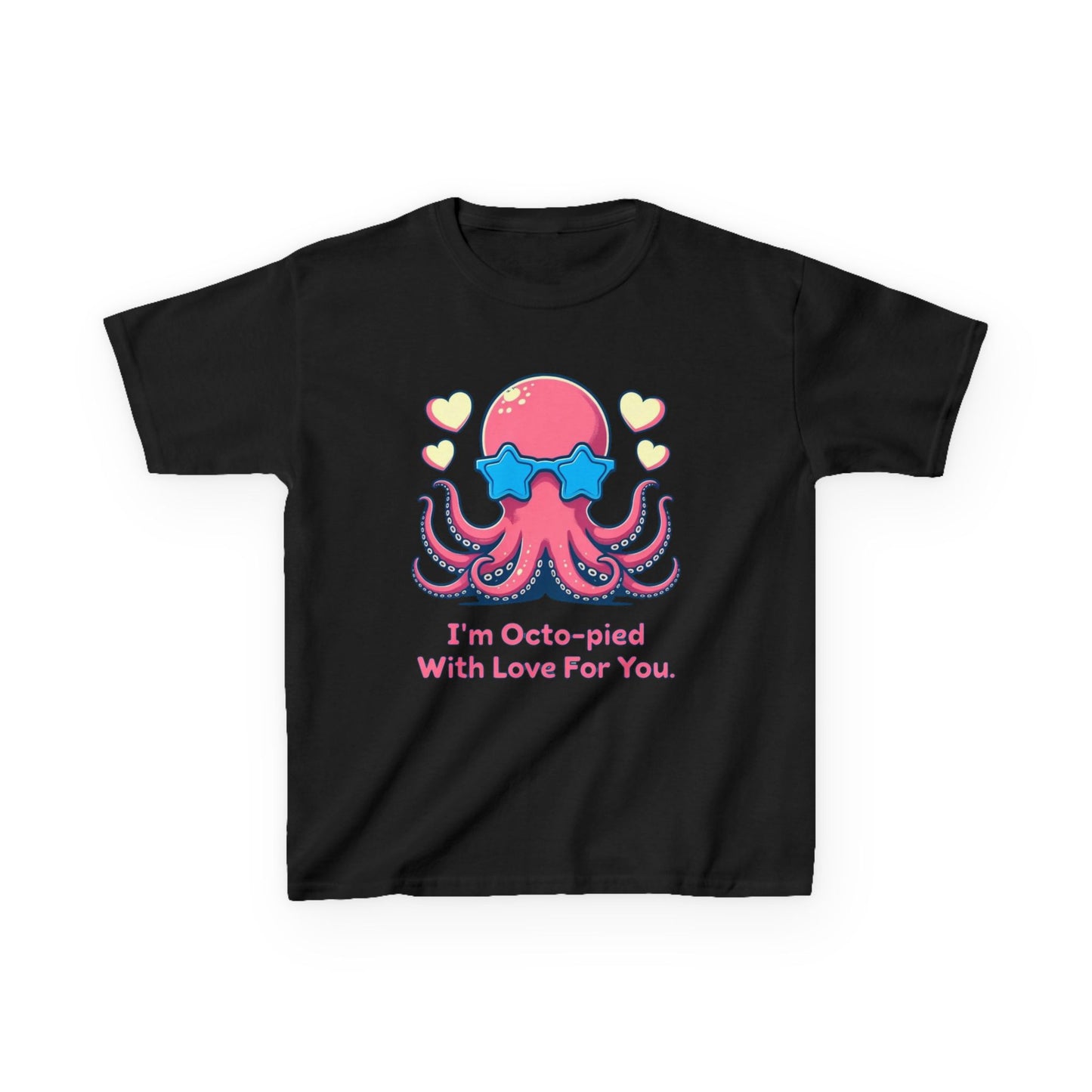 Kids Tee - Cartoon Octopus Juggling Hearts