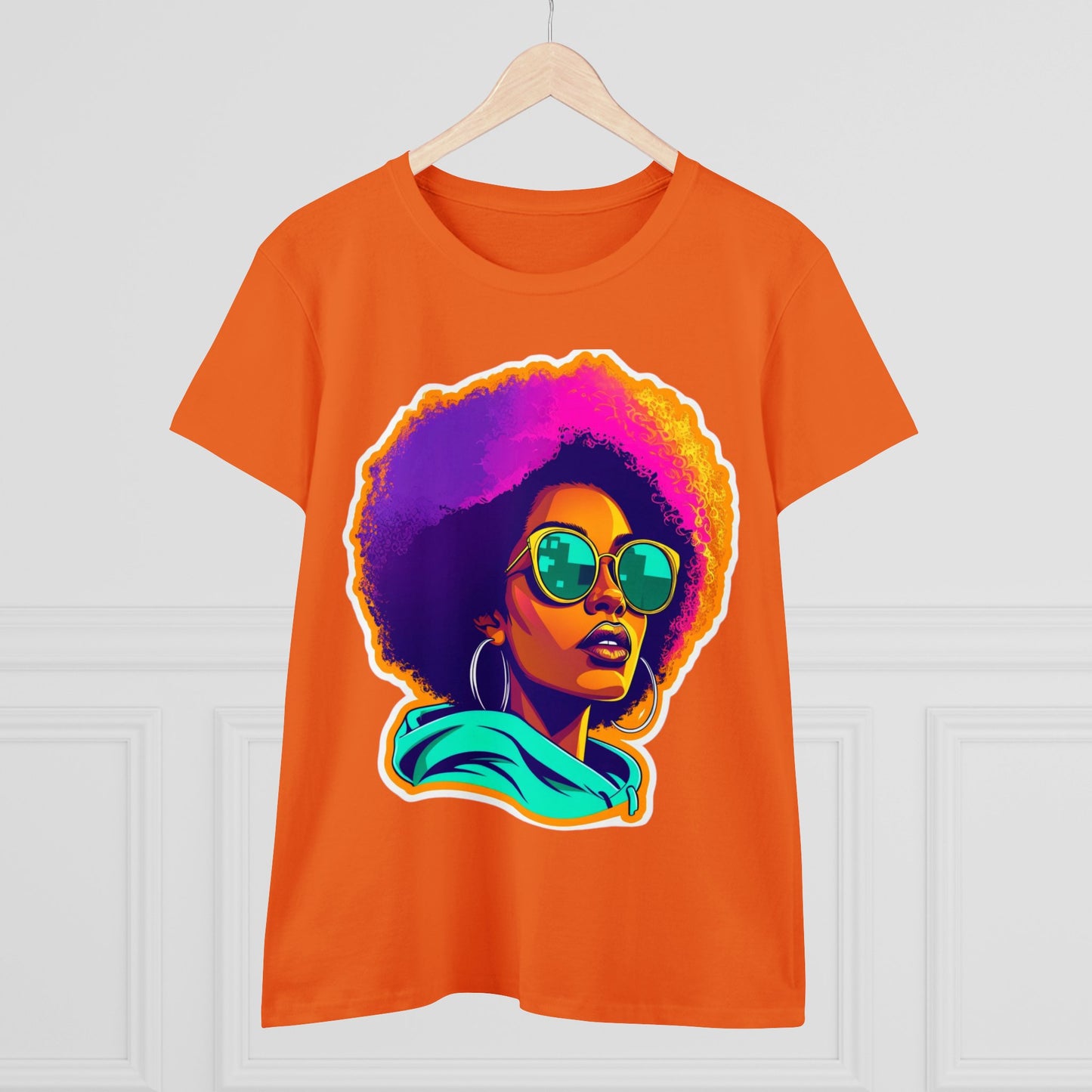 Vibrant Afro Queen Gradient T-Shirt