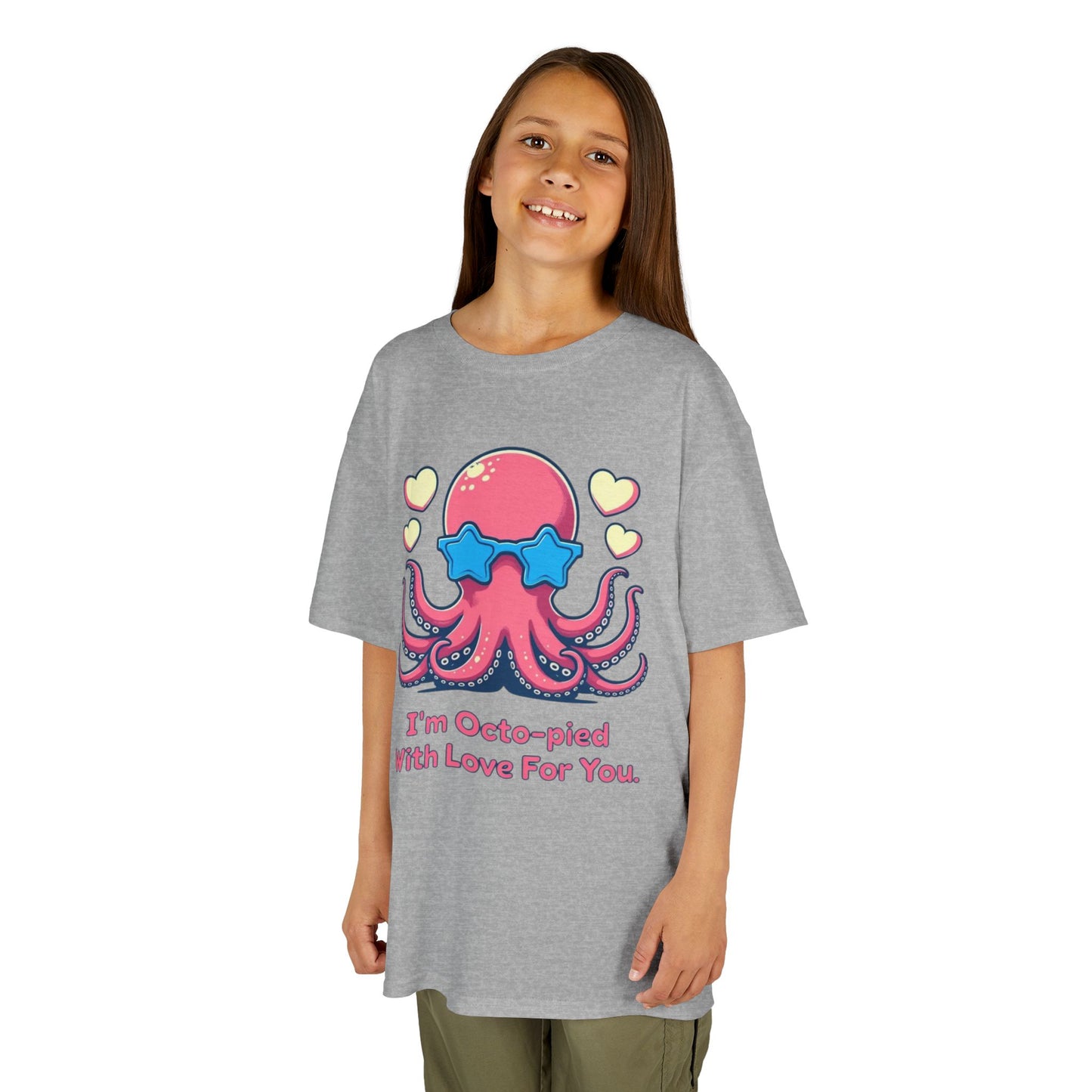 Kids Tee - Cartoon Octopus Juggling Hearts