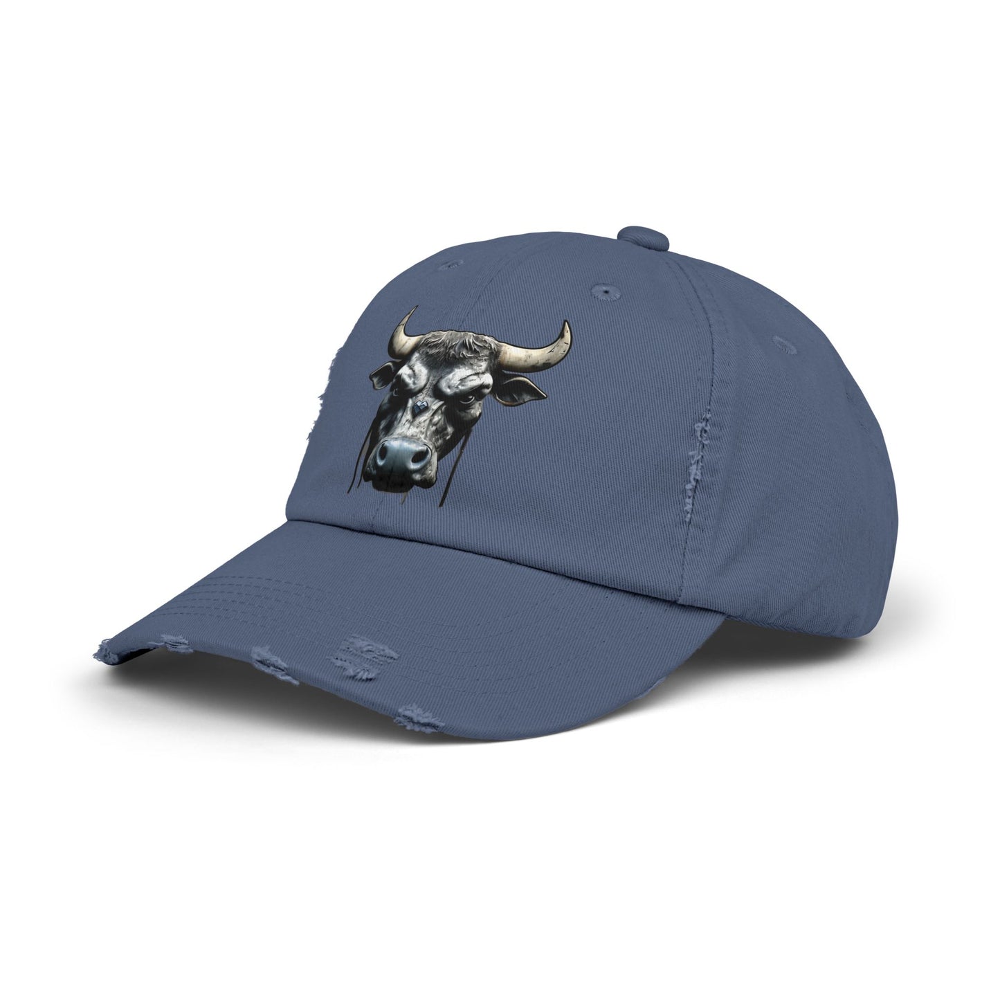 Futuristic Bull Face - Unisex Distressed Cap