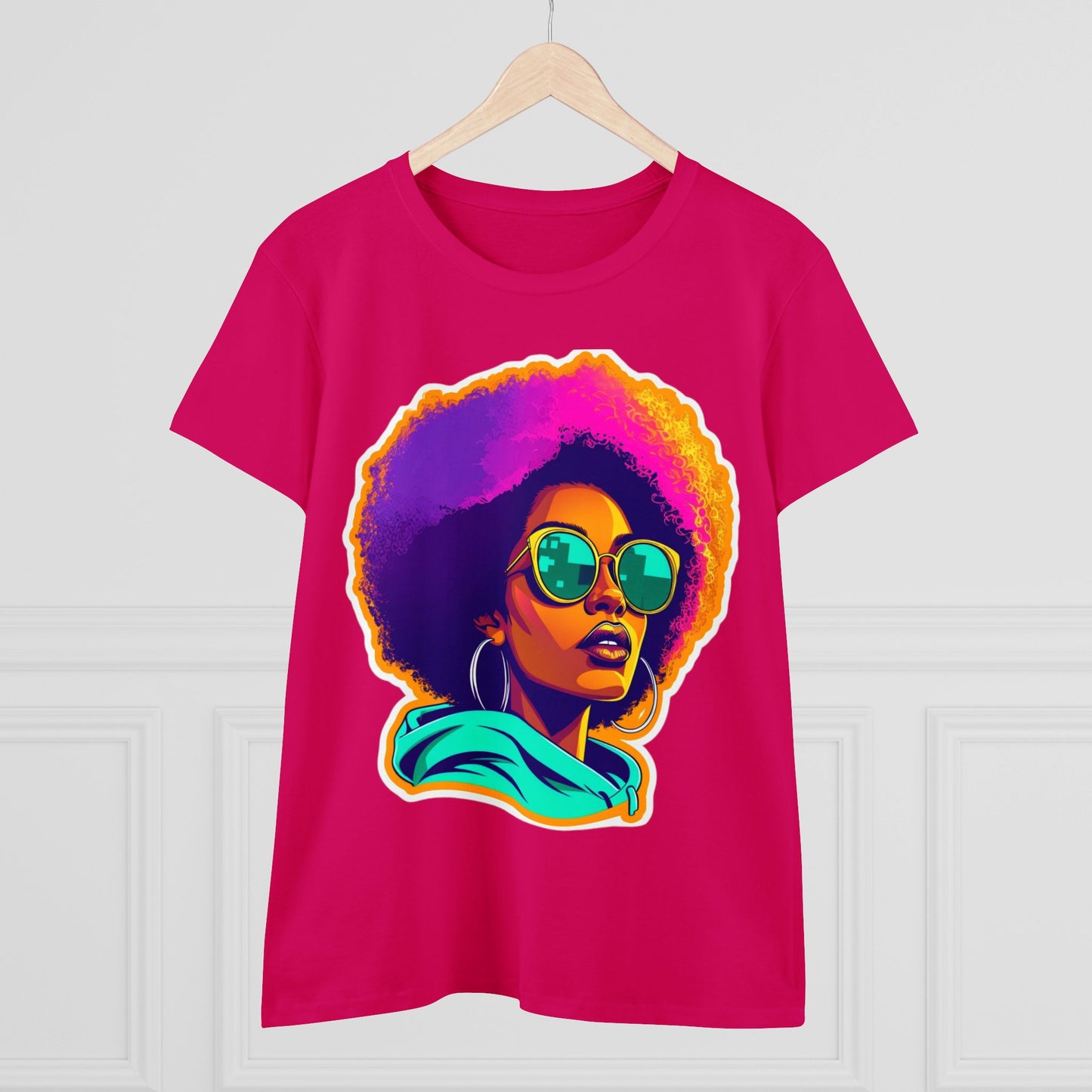 Vibrant Afro Queen Gradient T-Shirt