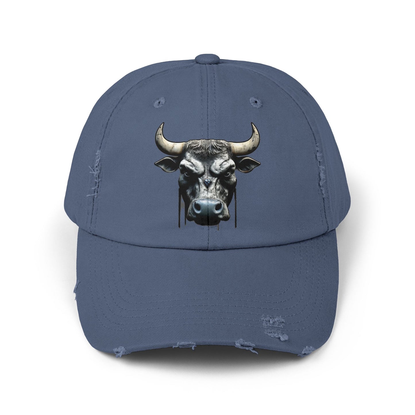 Futuristic Bull Face - Unisex Distressed Cap