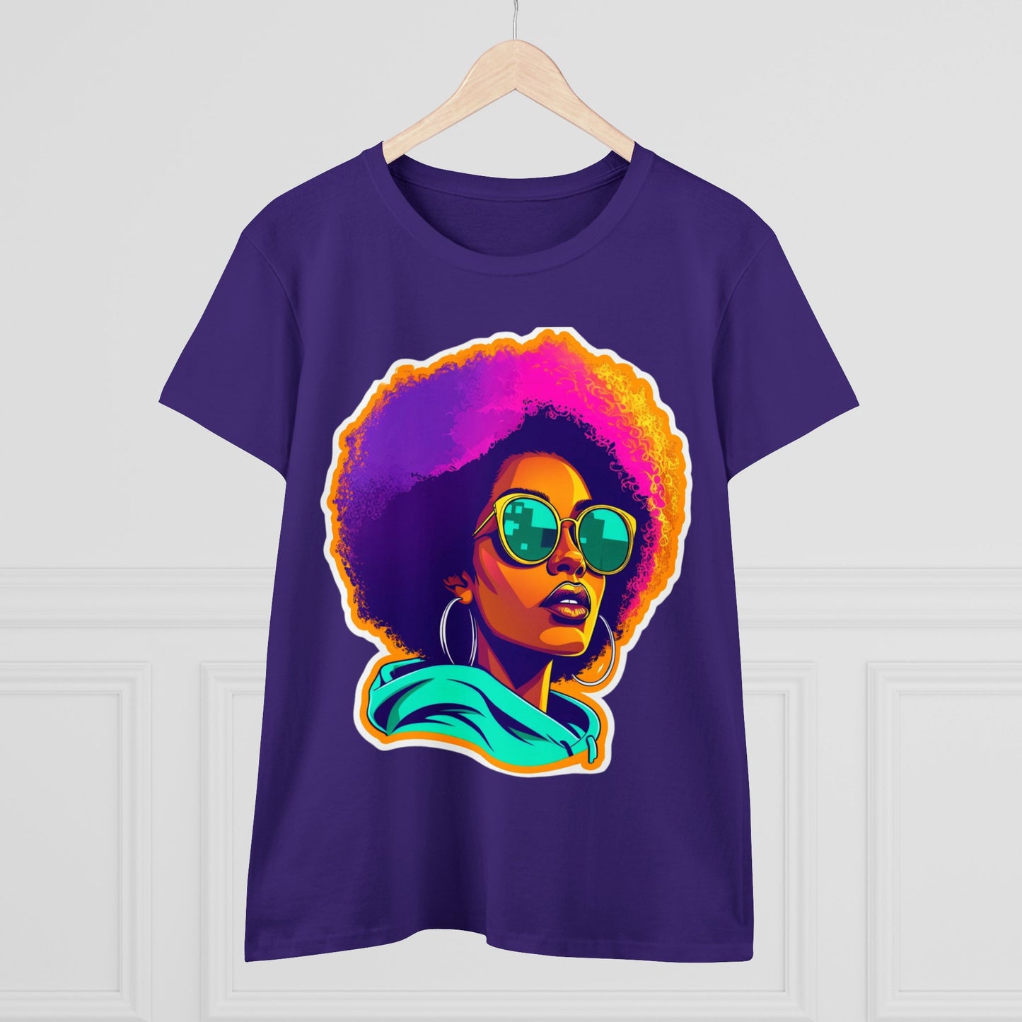 Vibrant Afro Queen Gradient T-Shirt