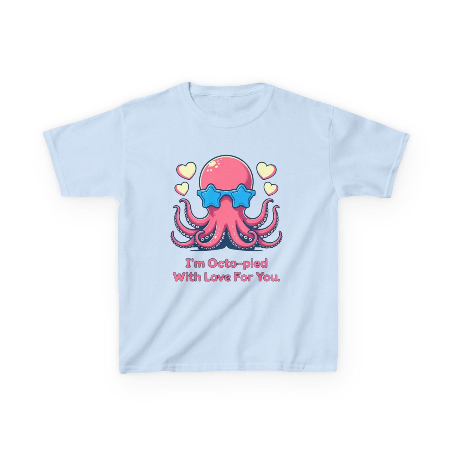 Kids Tee - Cartoon Octopus Juggling Hearts