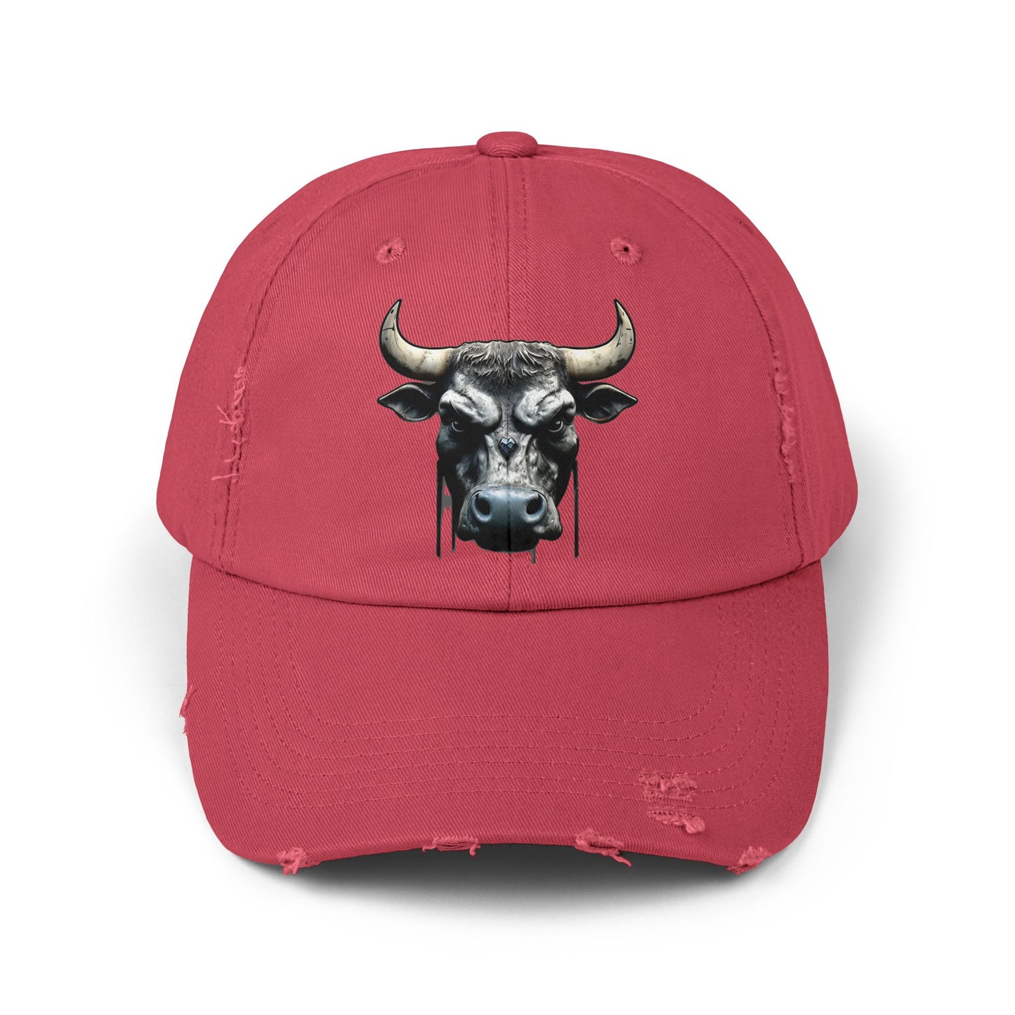 Futuristic Bull Face - Unisex Distressed Cap