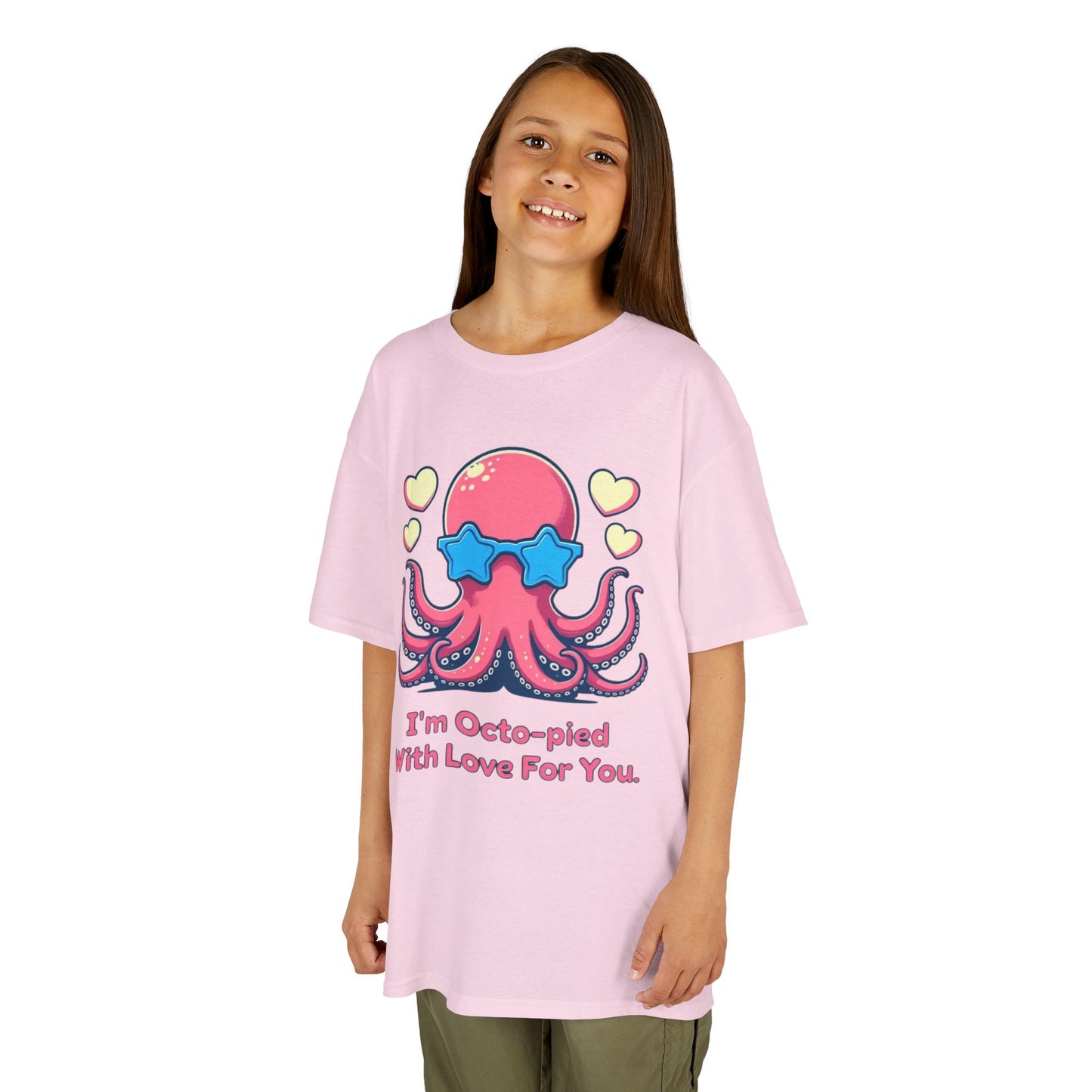 Kids Tee - Cartoon Octopus Juggling Hearts