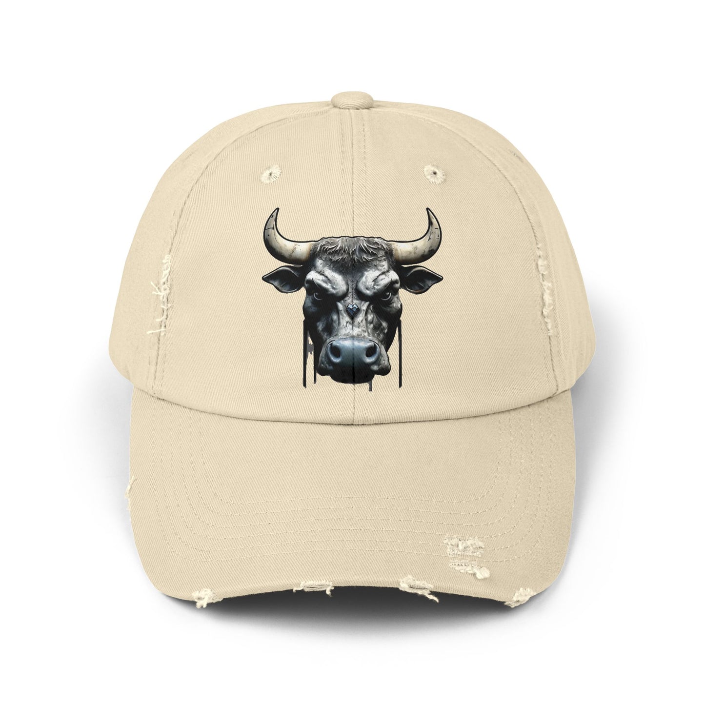 Futuristic Bull Face - Unisex Distressed Cap