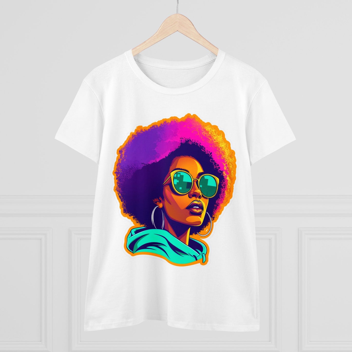 Vibrant Afro Queen Gradient T-Shirt