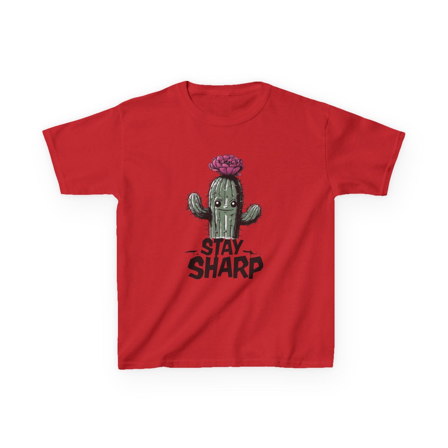 Kids Tee - Animated Cactus Stay Sharp Design