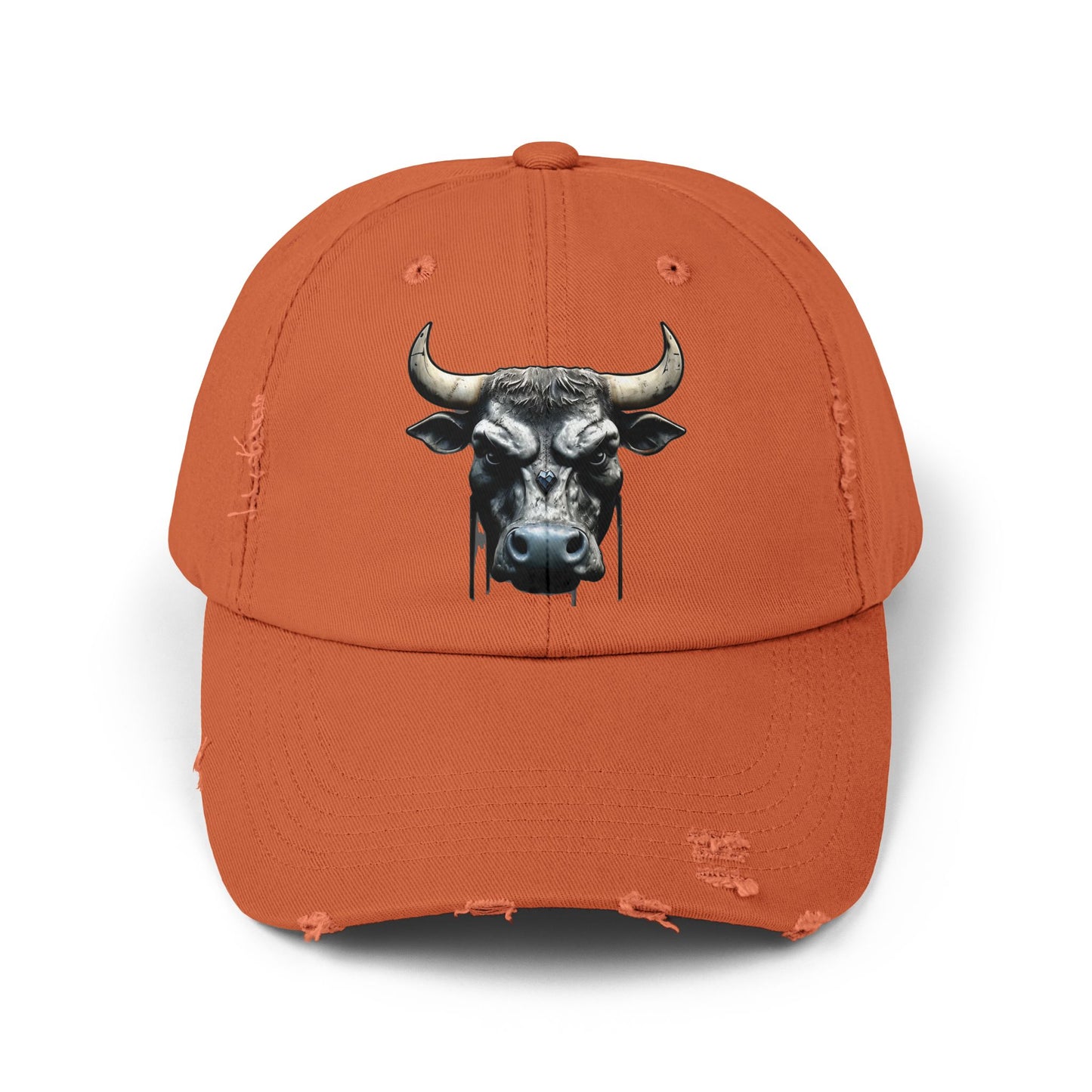 Futuristic Bull Face - Unisex Distressed Cap