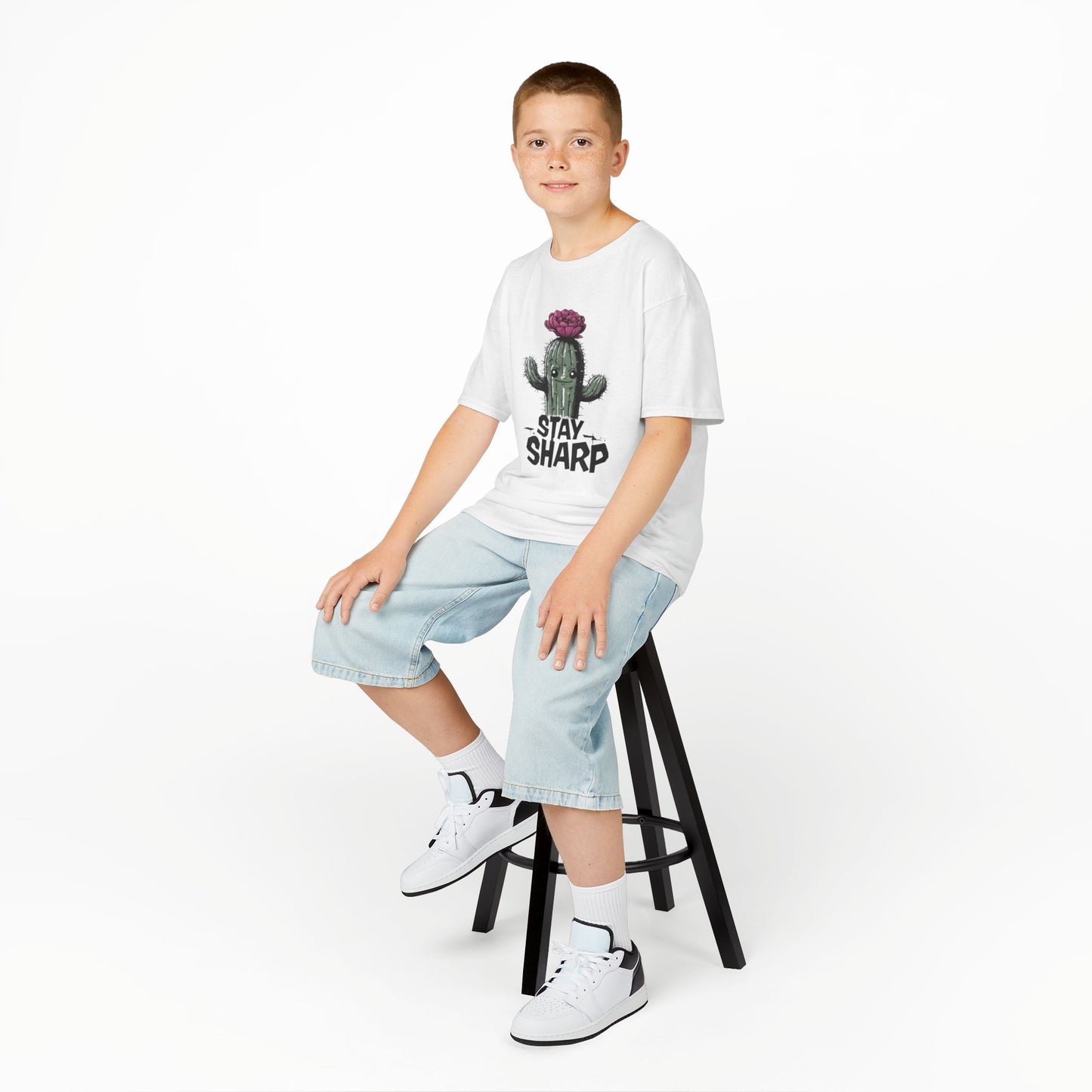 Kids Tee - Animated Cactus Stay Sharp Design