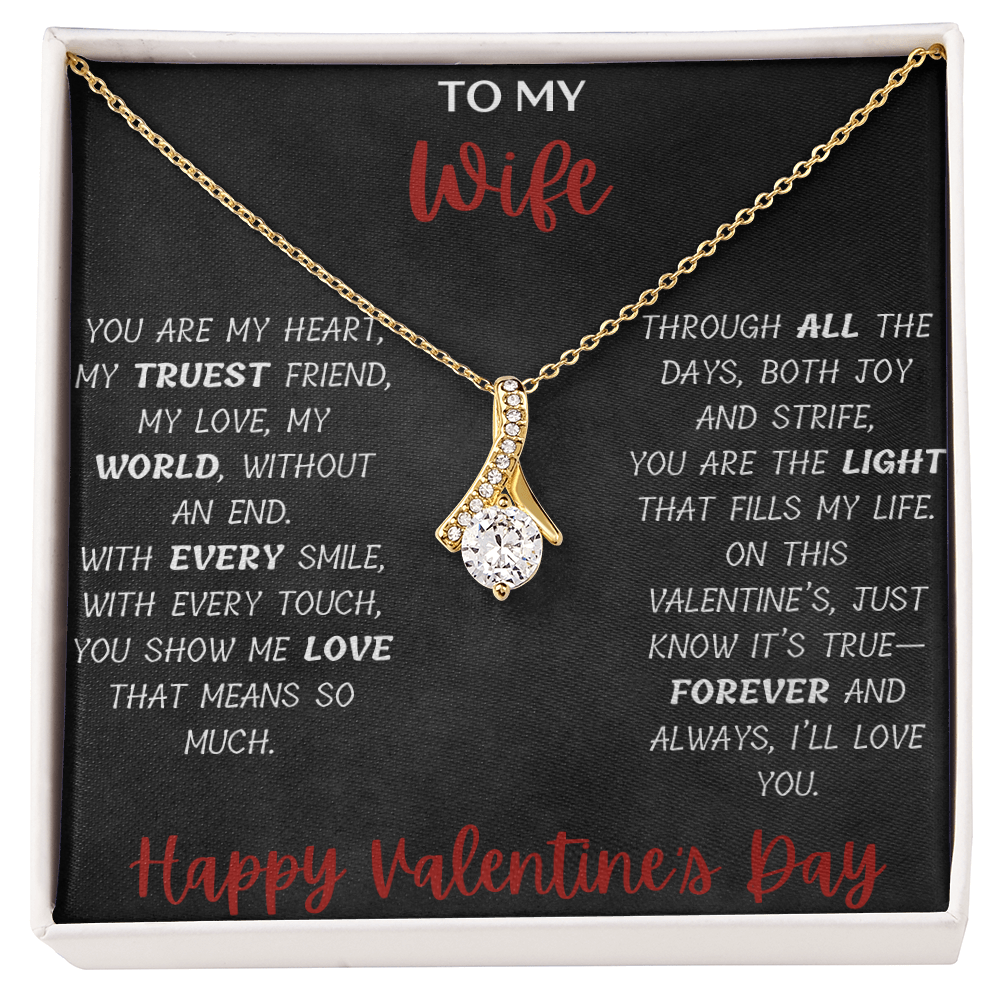 To My Wife: Elegant Necklace with Heartfelt Message Card