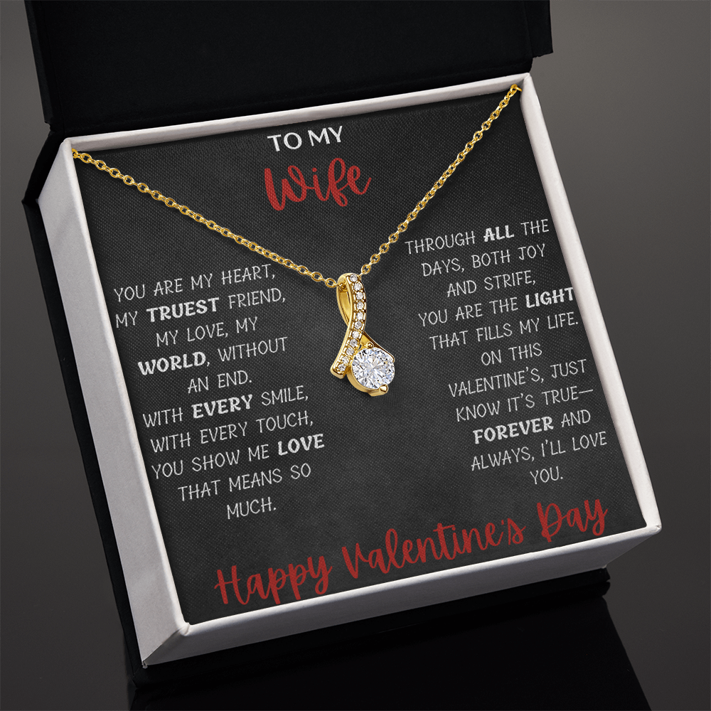 To My Wife: Elegant Necklace with Heartfelt Message Card