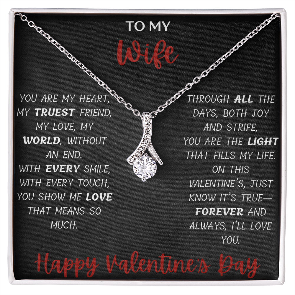 To My Wife: Elegant Necklace with Heartfelt Message Card