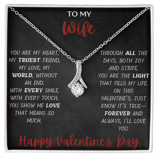 To My Wife: Elegant Necklace with Heartfelt Message Card