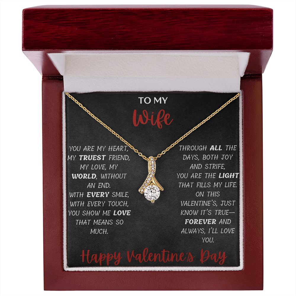 To My Wife: Elegant Necklace with Heartfelt Message Card