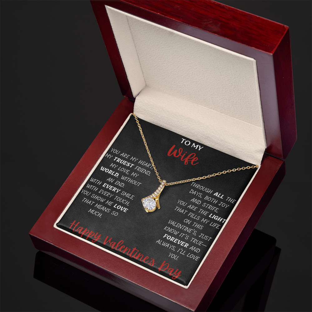 To My Wife: Elegant Necklace with Heartfelt Message Card