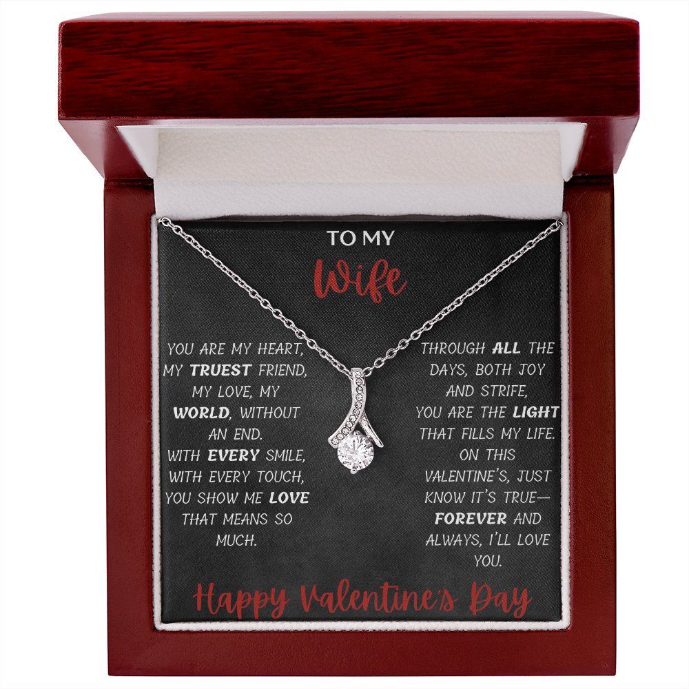 To My Wife: Elegant Necklace with Heartfelt Message Card