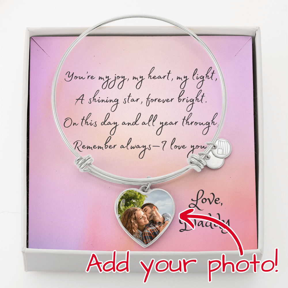 "Forever My Light: Elegant Bangle for Your Daughter